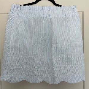 Lauren James Scalloped Seersucker Skirt